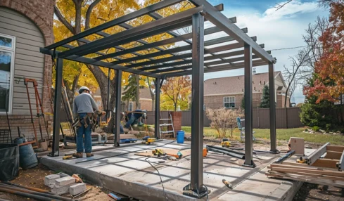 Comment construire une pergola métallique adossée : étapes, réglementations et choix des matériaux